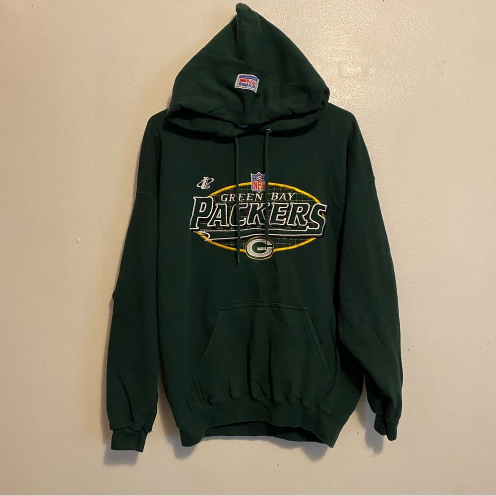 Green Bay Packers Green Hoodie NFL Adult Size Large Pullover Drawstring Athletic